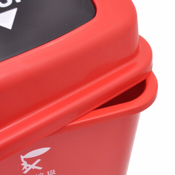 震迪 塑料垃圾桶 60L含盖上海分类款 （有害垃圾）弹盖红色大号垃圾桶工业垃圾桶可定制 KT573酒店垃圾桶