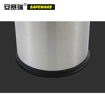 安赛瑞 不锈钢半开垃圾桶 38×73cm 酒店商场烟灰桶 港式圆形半开口立式垃圾箱果皮桶 24436