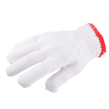 安美尚（ams）尼龙手套线手套白手套加厚耐磨劳保手套施工工地防滑手套700克尼龙精品款24双