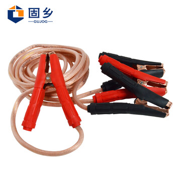 固乡 纯铜 救援汽车（电瓶线） 应急搭火线 大排量汽车鳄鱼夹 打火线 重汽卡车吊车【25平方5米线】