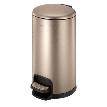 南 SJ30-Y03 南方圆形脚踏桶 香槟金 商用酒店宾馆客房垃圾桶 果皮桶 防指纹房间桶 内桶容量30升