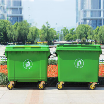 星工（XINGGONG） 大型塑料垃圾桶户外环卫垃圾清运车手推移动垃圾箱定制  绿色660L