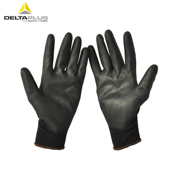 代尔塔（Deltaplus）201707 PU涂层精细操作手套 灵巧性能和良好的手感黑色 9# 12双/包
