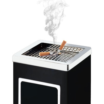 兰诗（LAUTEE）GPX-013 方形丽格桶 酒店商场电梯口立式座地垃圾桶烟灰桶 黑色