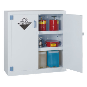 固耐安 实验室安全柜 耐强酸碱PP柜 药品试剂柜 30加仑 双锁结构 双门 瓷白色