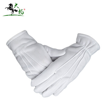 大杨285三筋摇力绒礼仪手套10双装 接待安检加厚加绒保暖司机开车手套