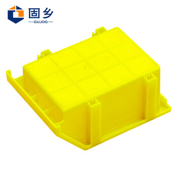 固乡零件盒组合式螺丝收纳盒分类物料元件配件盒五金工具货架斜口黄色R1号180x125X75mm型号QL-XKH-YX1
