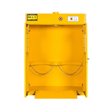 震迪液化气瓶柜双瓶黄色工业防爆柜气体安全储存钢柜KD130