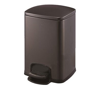 南 SJ20-F01 南方方形脚踏桶  黑金 防指纹 容量20升 酒店宾馆商用客房不锈钢垃圾桶 居家房间桶 果皮桶