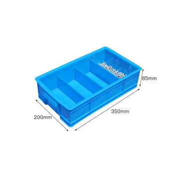 知旦 四格箱 外径:350*200*85mm螺丝零件盒子物料箱五金收纳箱配件盒塑料筐元件盒 ZX-4