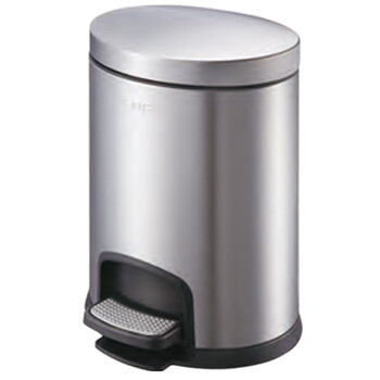 南 SJ5-T01 椭圆全钢形脚踏桶 砂银钢 防指纹 酒店宾馆客房桶果皮桶房间桶 容量5升