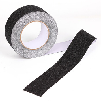坚冠 PVC防滑胶带 楼梯台阶防水耐磨石英砂止滑贴 室外防滑条防滑贴 黑色5cmx10米
