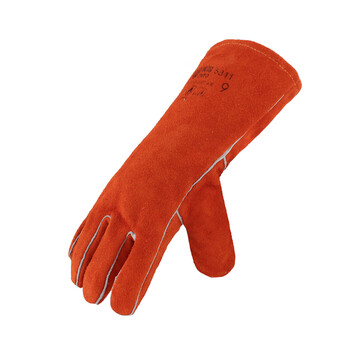 求同 焊接手套 电焊牛皮手套 隔热耐磨防飞溅焊工杜邦防火线机械制造 5311 1付 34cm