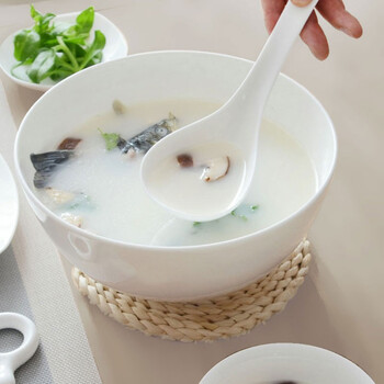 斯凯绨（Sky Top）汤碗陶瓷骨瓷大号汤盆纯白家用酒店餐具8英寸奥碗