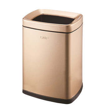 南 SF8-F02 南方长方形房间桶 香槟金 防指纹厨房垃圾桶酒店宾馆客房不锈钢垃圾桶果皮桶商用桶 8L