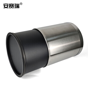 安赛瑞 双层不锈钢垃圾桶 酒店宾馆办公室钢圈垃圾箱 双层砂纹钢 2个装 10L 24021