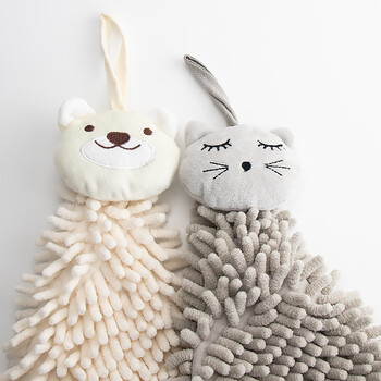 海斯迪克 HZL-42 挂式雪尼尔擦手巾 强吸水抹布方巾米白色