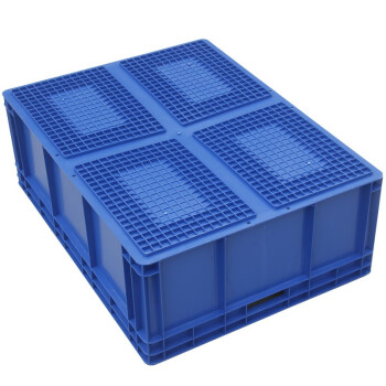 冰禹 BYly-75 EU加厚塑料物流箱 欧标汽配周转箱 储物箱零件盒 600*400*330蓝