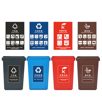 【B19-20*30cm】垃圾桶分类标识贴纸垃圾标识提示贴