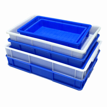 知旦 3号浅盘 外径:470*300*70mm 长方形周转箱收纳盒工具盒配件箱物流盒零件工具储物箱ZQP-03