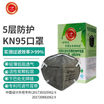 一护 KN95口罩 活性炭头戴式口罩 防粉尘防颗粒物工业口罩 9002型 30支装 KN95
