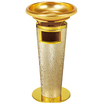 南 GPX-33AB 宝鼎座地烟灰桶 金卷叶花皮纹 商场垃圾桶 酒店落地烟灰桶立式果皮桶商场垃圾筒