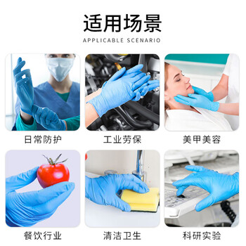 英科医疗 一次性合成防护手套 劳保食品工业清洁100只/盒 蓝色 大号L码