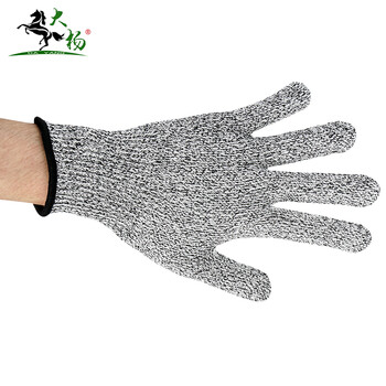 大杨188 5级HPPE防切割手套M中码1双 柔软舒适不刺手防滑厨房切菜搬玻璃防护手套 定制