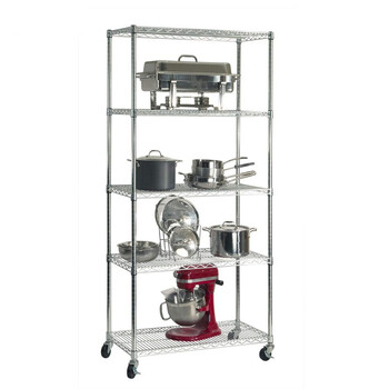 川井（WELLAND）物流转运台车 可定制车间物料周转车 带轮线网货架 层网置物架  五层转运车90*35*190cm