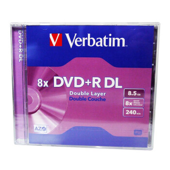 威宝verbatim 原装行货 台产 8.5g dvd+r dl 空白刻录光盘 8g大容量dvd碟片单片盒装 单面双层刻录盘 单片装1张
