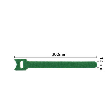 飞尔（FLYER）魔术扎带 彩色捆绑带 背对背魔术贴 电线理线带【加厚款绿色T型 12x200mm】200条装