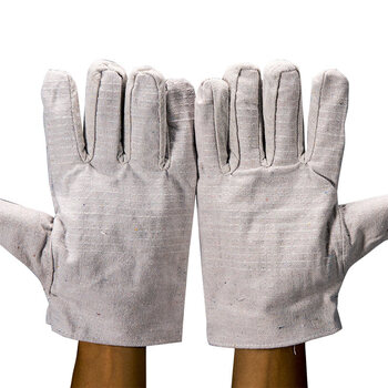 盖歇茂（GXM）帆布手套双层24道线耐磨电焊手套机床机械手套10双/打【企业定制】