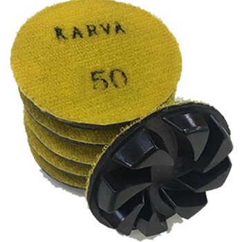 伽華（KARVA）JH-06 300目圆形树指螺旋厚片 6片装 黑色磨片 花岗石水磨片 抛光修边机圆形树指螺旋厚片