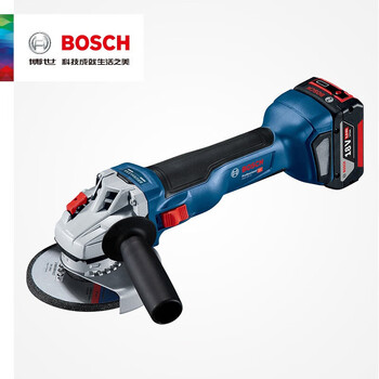 博世（Bosch）锂电充电式手提角磨机GWS18V-10无刷切割磨光抛光机 GWS18V-10-125 配置2块4.0AH锂电池