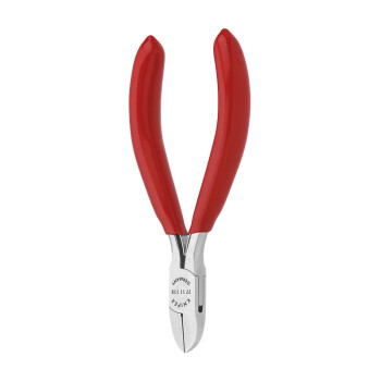 凯尼派克（KNIPEX）77 11 115 电子斜口剪 塑料套柄 圆头 带偏刃和线夹 剪切类工具 钢