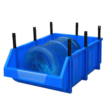 盛富永 斜口分类收纳零件盒 组合式物料盒元件盒塑料盒螺丝物料箱货架 蓝色 C3（加厚）460*300*170