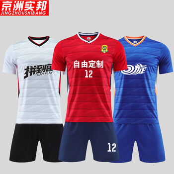 京洲实邦【C颜色备注+足球袜+护腿板】足球服套装运动球衣ZJ-0595
