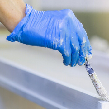 安美尚（ams）A5206一次性丁晴手套检查清洁实验室防护丁腈手套蓝色100只/盒S码