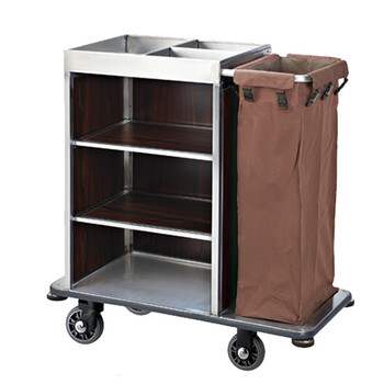 南 C-108 客房服务车 钢木结构 砂钢 酒店客房服务车布草推车客房清洁车房口车宾馆工作车