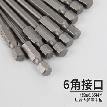 罗宾汉（RUBICON）工业星型风批嘴GW-T10 星型带孔电动螺丝起子头气动批咀T10x75mm十支