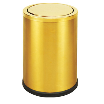 南 GPX-205A 南方小号圆形翻盖垃圾桶 砂金 果皮桶  商用酒店宾馆客房不锈钢垃圾桶