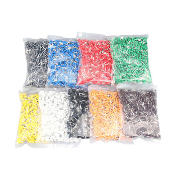 广邦 E2508 管型预绝缘冷压端子E系列针型欧式接线端头紫铜鼻子 黑色 1000只/包