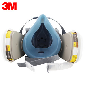 3M 硅胶舒适型半面罩七件套7502+6003酸性及有机气体防毒套装组合7件套定做