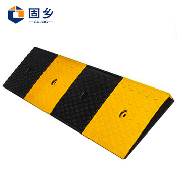 固乡 橡胶路沿坡 马路牙子 汽车台阶板斜坡 垫阶梯坡道三角垫路肩坡垫 定位器 V7 黑色 长1米 高100mm