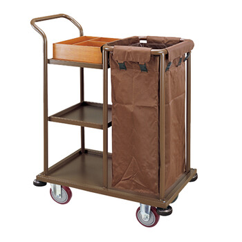 南 C-88 南方客房服务车  咖啡色 （分隔栏需单独购买） 单边客房服务车酒店房口车多功能工作清洁车