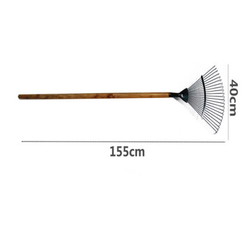 庄太太【钢丝硬齿22齿耙+1.2米木柄】钢丝扫地扒草工具ZTT-N0006