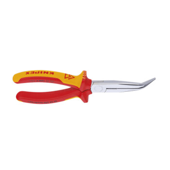 凯尼派克（KNIPEX）26 26 200 1000V绝缘尖嘴钳 镀铬 绝缘双色手柄 40°弯头 切割类工具 钢