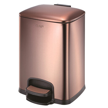 南 SJ8-F03 南方方形脚踏桶  玫瑰金 商用酒店宾馆客房不锈钢垃圾桶 果皮桶 8升容量 防指纹