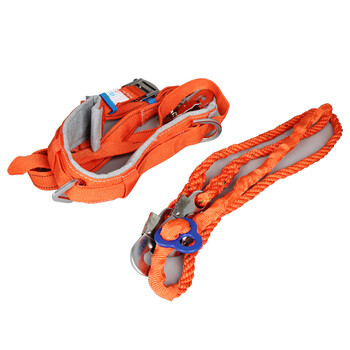 天旭安全带防坠落双保险工地安全带安全绳户外施工保险带爬杆腰带红色 1套