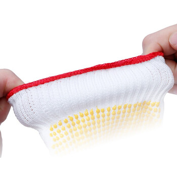 者也（ZYE）防滑耐磨棉纱点塑手套搬货工地车间透气劳保手套 高密度尼龙防滑手套【12双】 